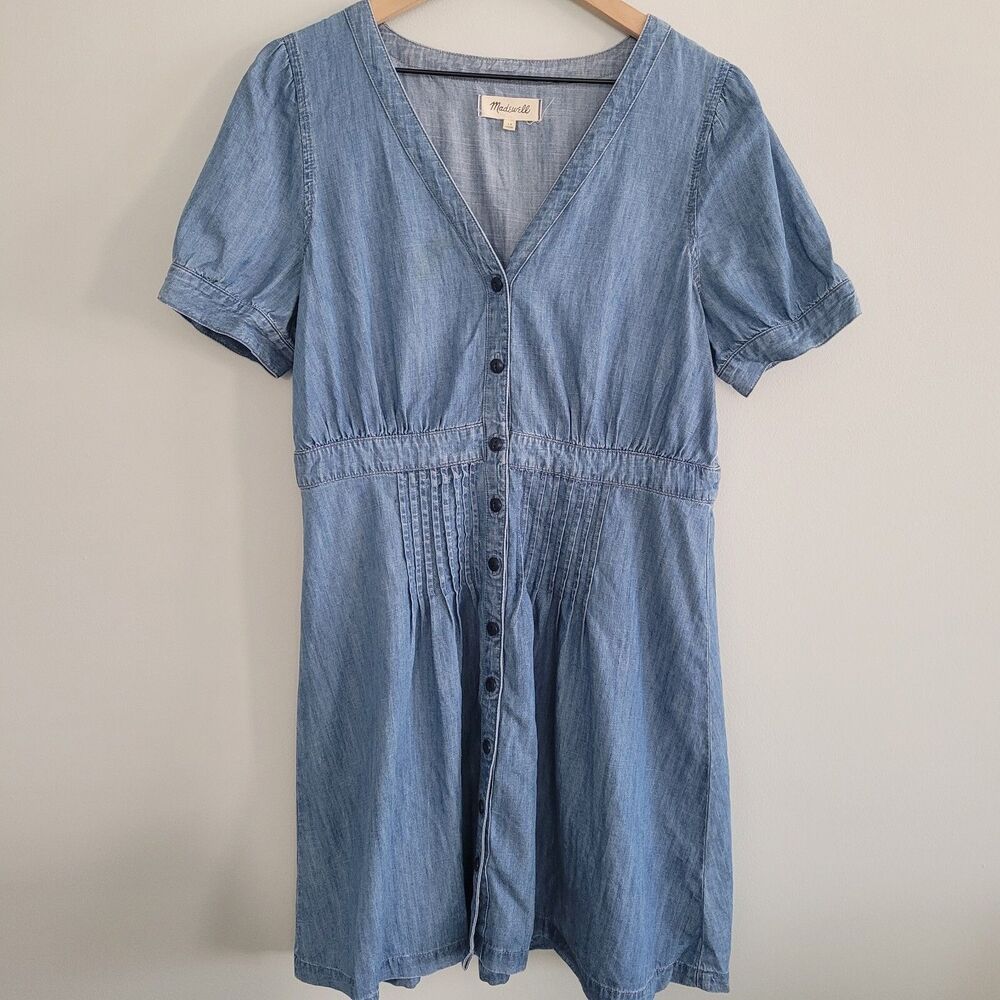 Madewell Light Blue Denim Button-Front Dress